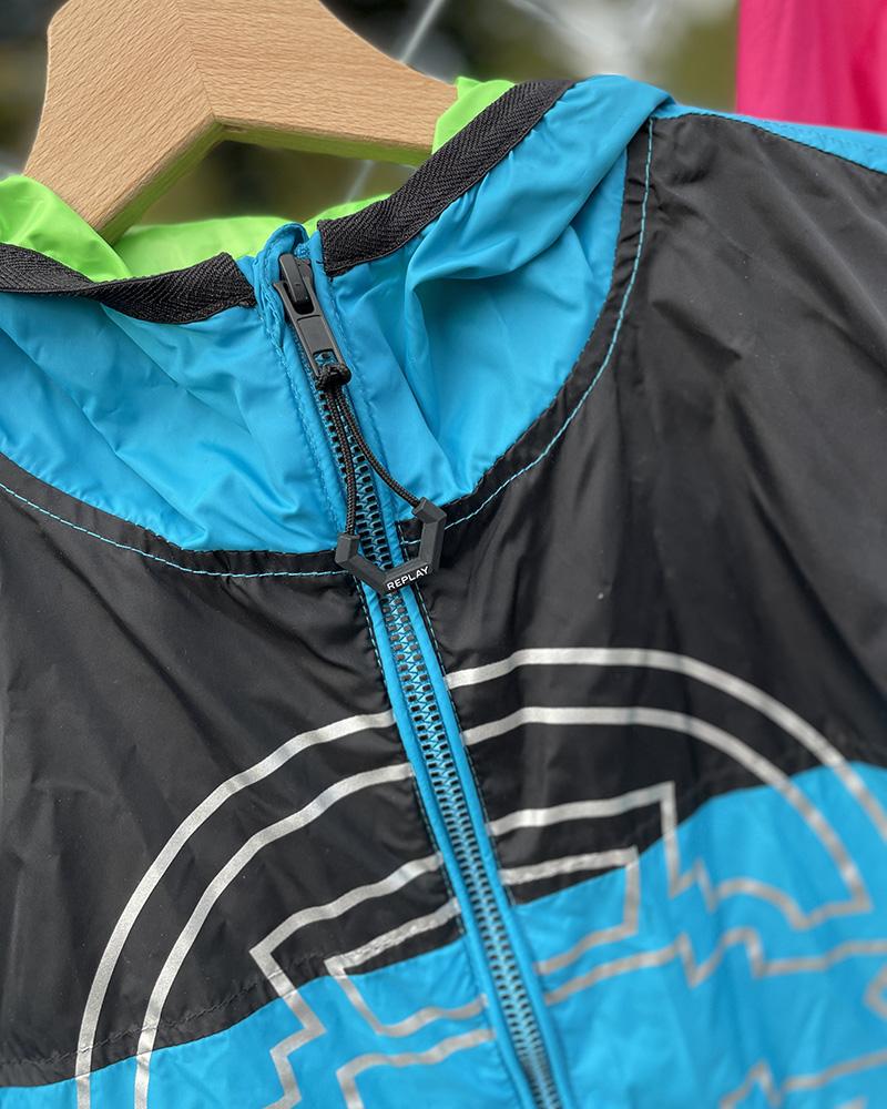 Bunda dětská Replay šusťáková modrá