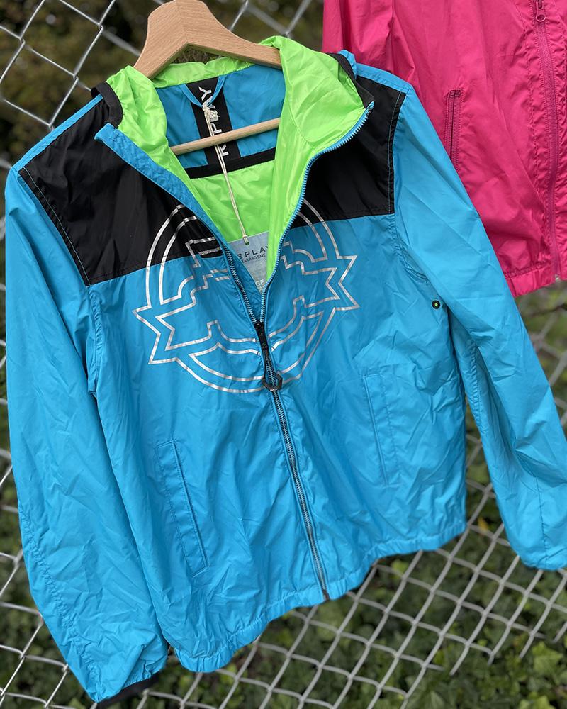 Bunda dětská Replay šusťáková modrá