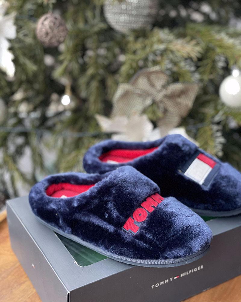 Papuče dámské Tommy Hilfiger plyšové modré