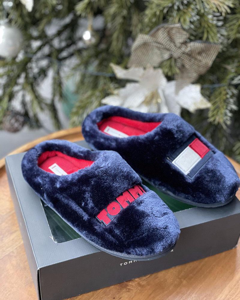 Papuče dámské Tommy Hilfiger plyšové modré