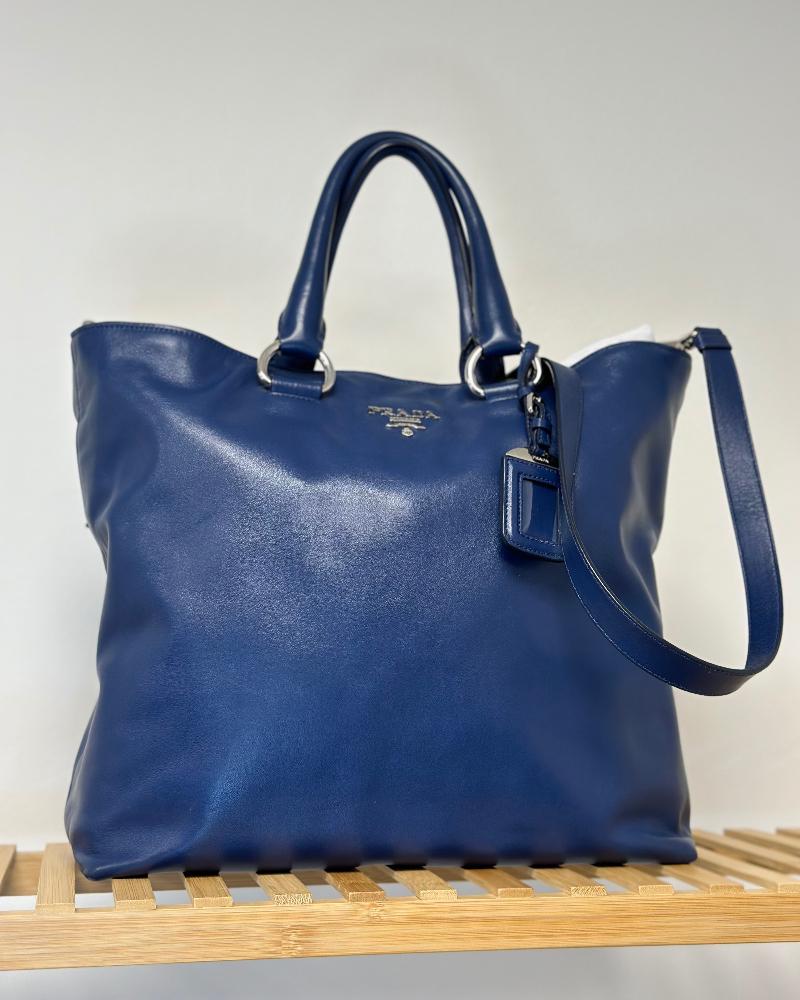 Kabelka dámská Prada SHOPPING BAG BLUETTE modrá