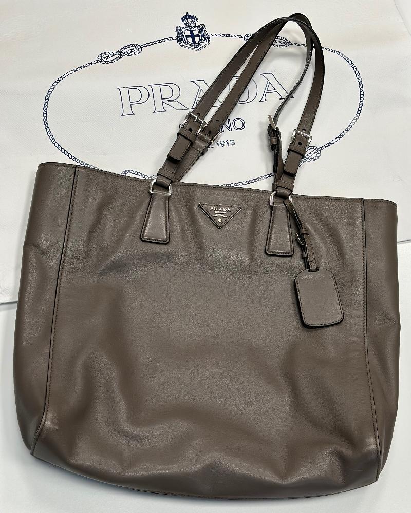 Women's handbag Prada SHOPPING beige - gray