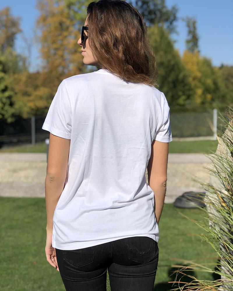 Triko dámské Calvin Klein bílé s pastelovým logem