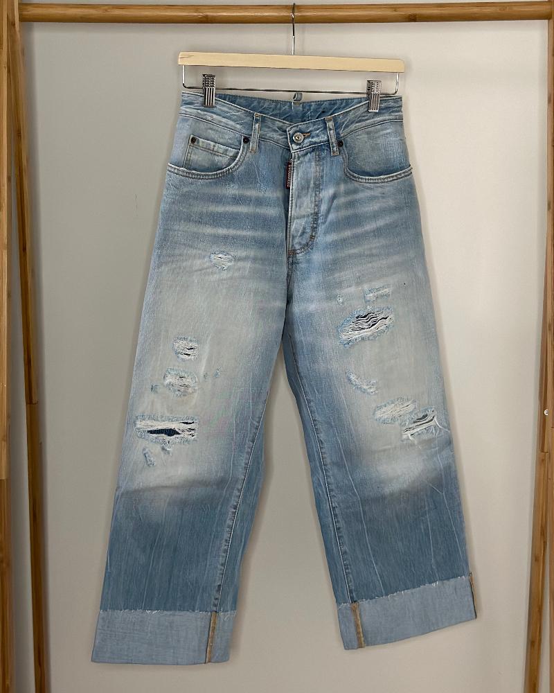 Džíny dámské Dsquared2 světlé modré L.A.Jean