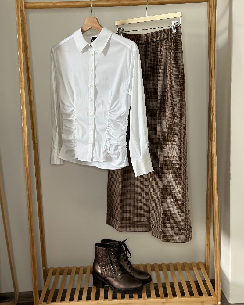 Košile dámská Pinko bílá s vrásněním na bocích