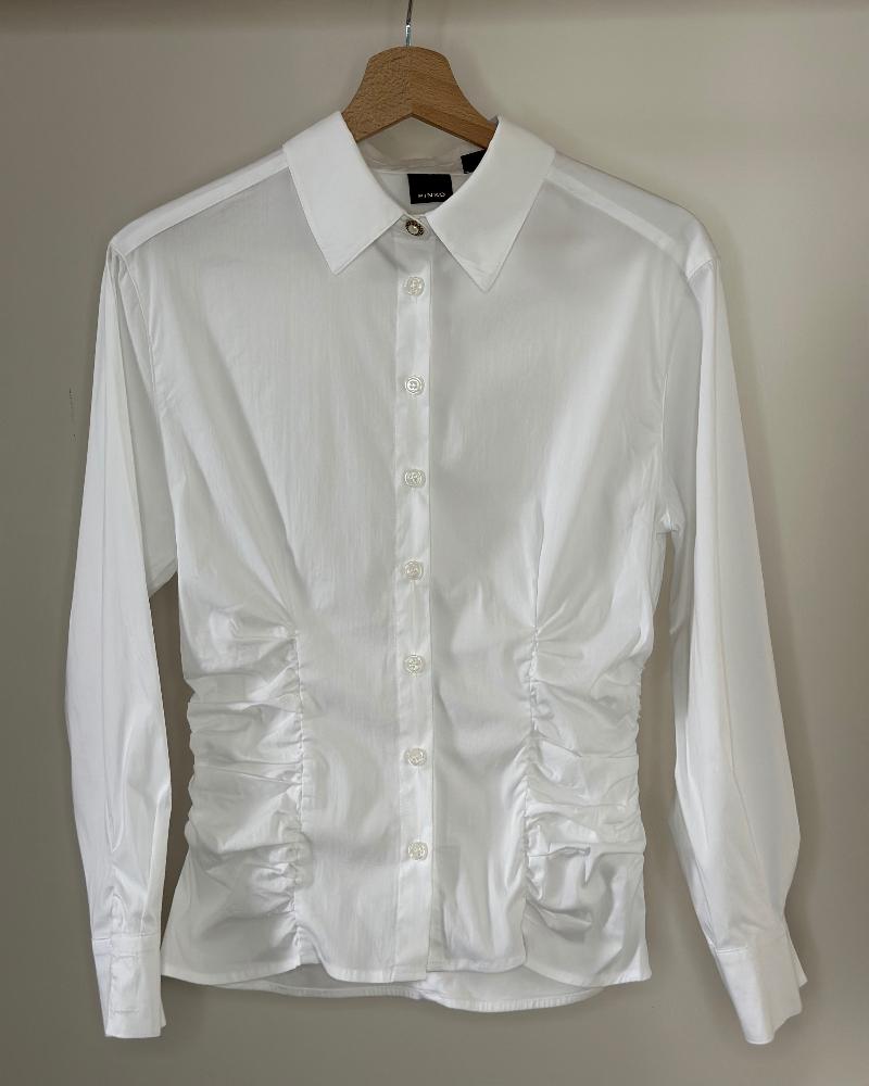 Košile dámská Pinko bílá s vrásněním na bocích