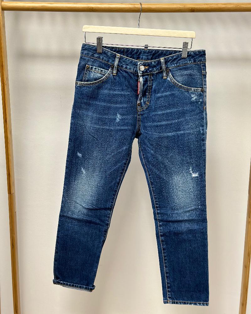 Džíny dámské Dsquared2 modré cropped jeans