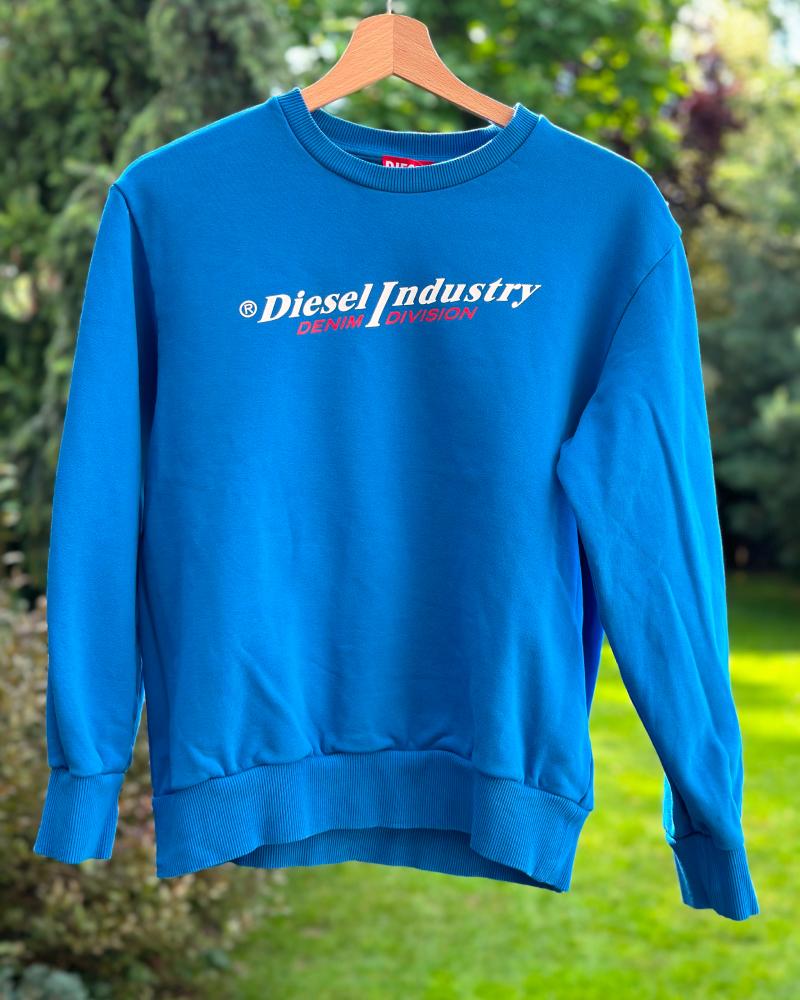 Mikina dětská Diesel modrá s nápisem