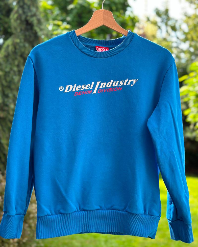 Mikina dětská Diesel modrá s nápisem