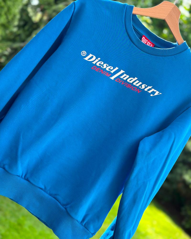 Mikina dětská Diesel modrá s nápisem