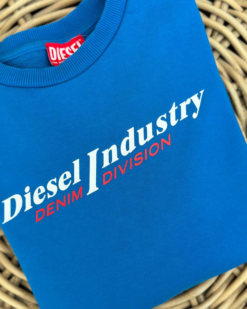 Mikina dětská Diesel modrá s nápisem