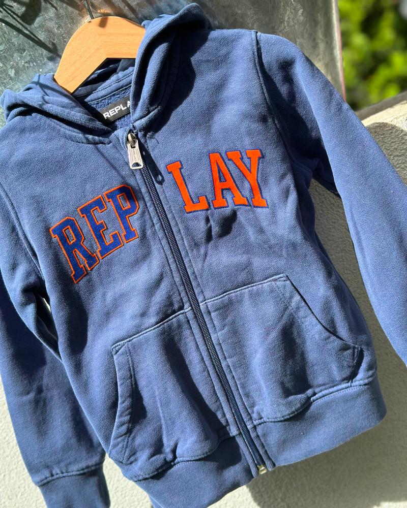 Children's sweatshirt Replay blue with a hood