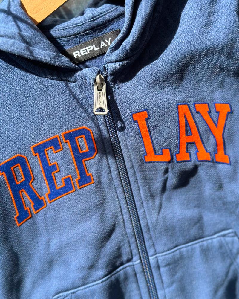 Children's sweatshirt Replay blue with a hood