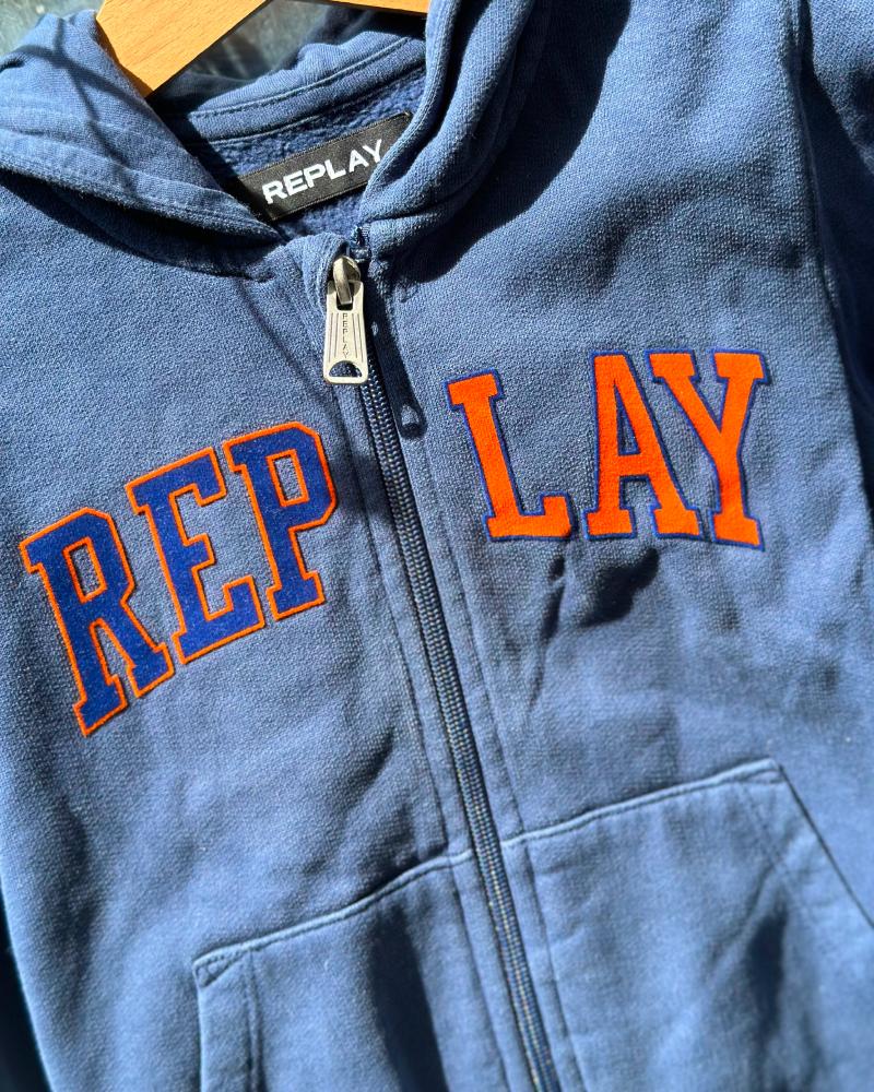 Children's sweatshirt Replay blue with a hood