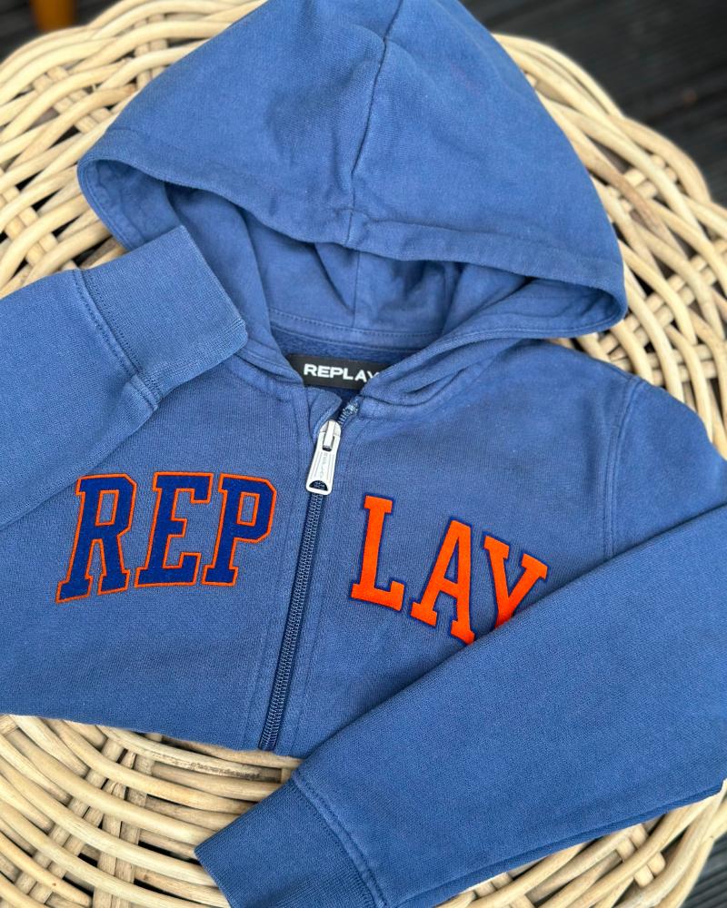 Children's sweatshirt Replay blue with a hood