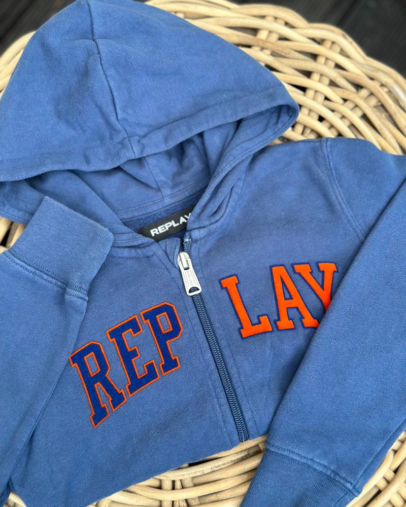 Children's sweatshirt Replay blue with a hood