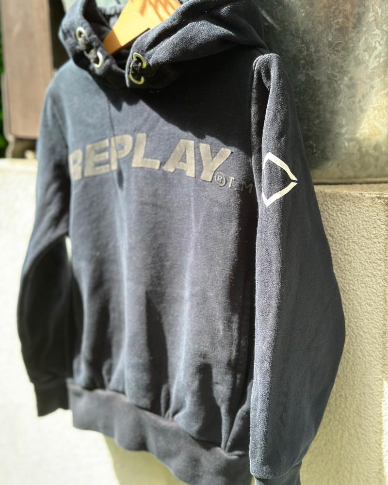 Mikina dětská Replay černá s nápisem