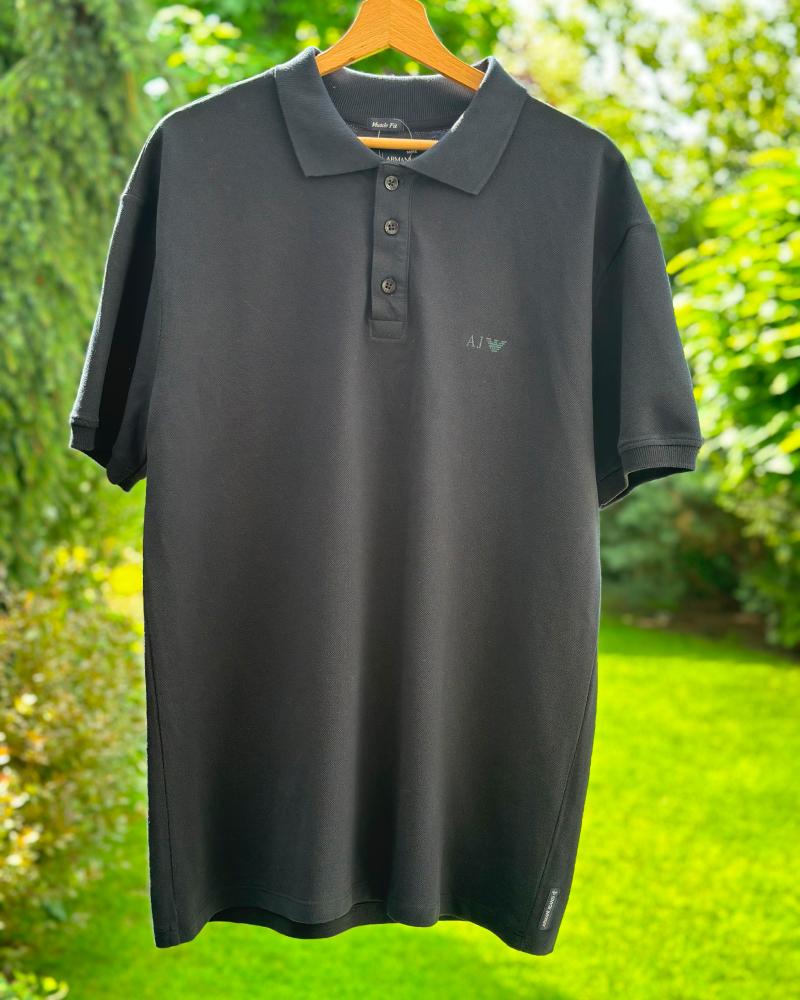 Polo shirt men's Armani Exchange black color