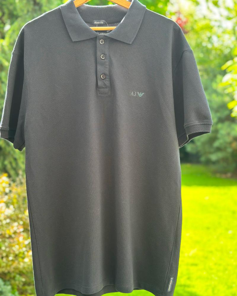 Polo shirt men's Armani Exchange black color