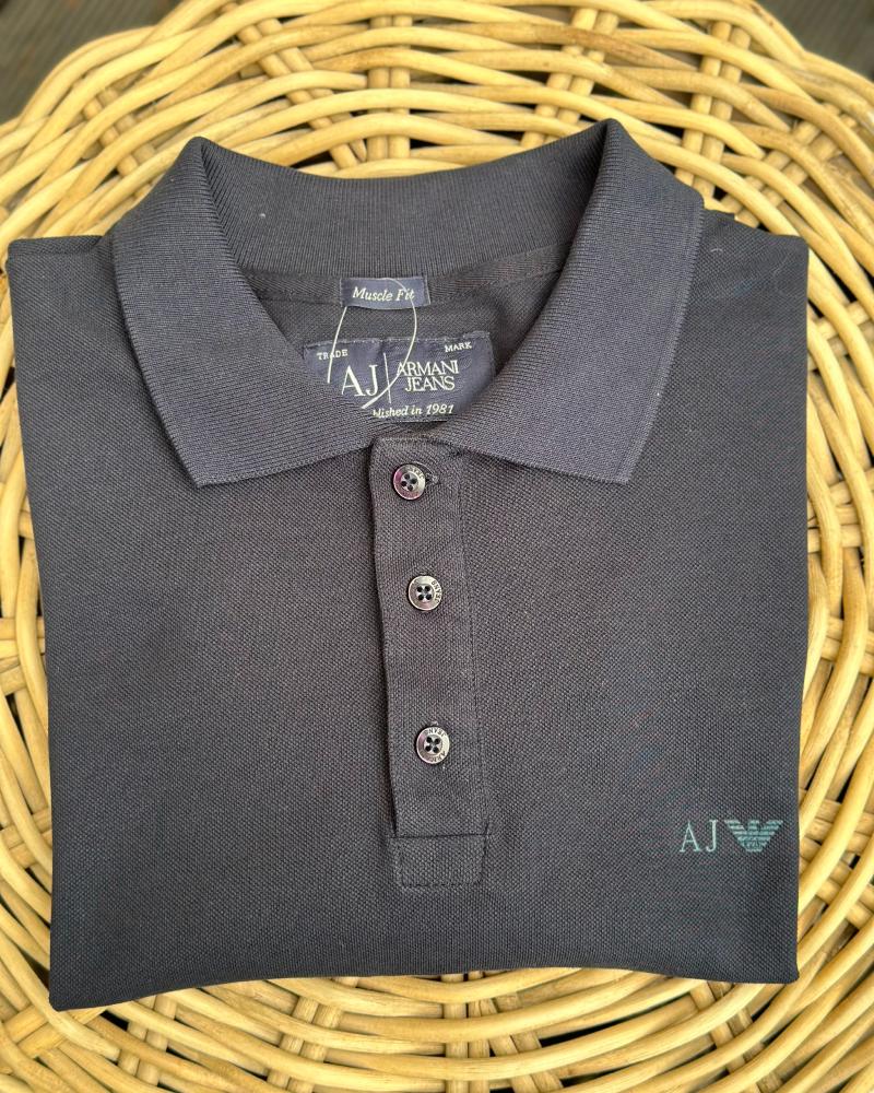 Polo shirt men's Armani Exchange black color