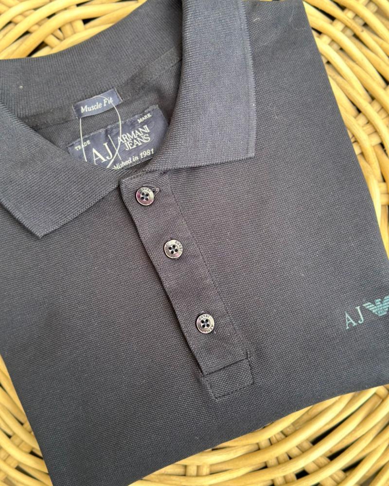 Polo shirt men's Armani Exchange black color