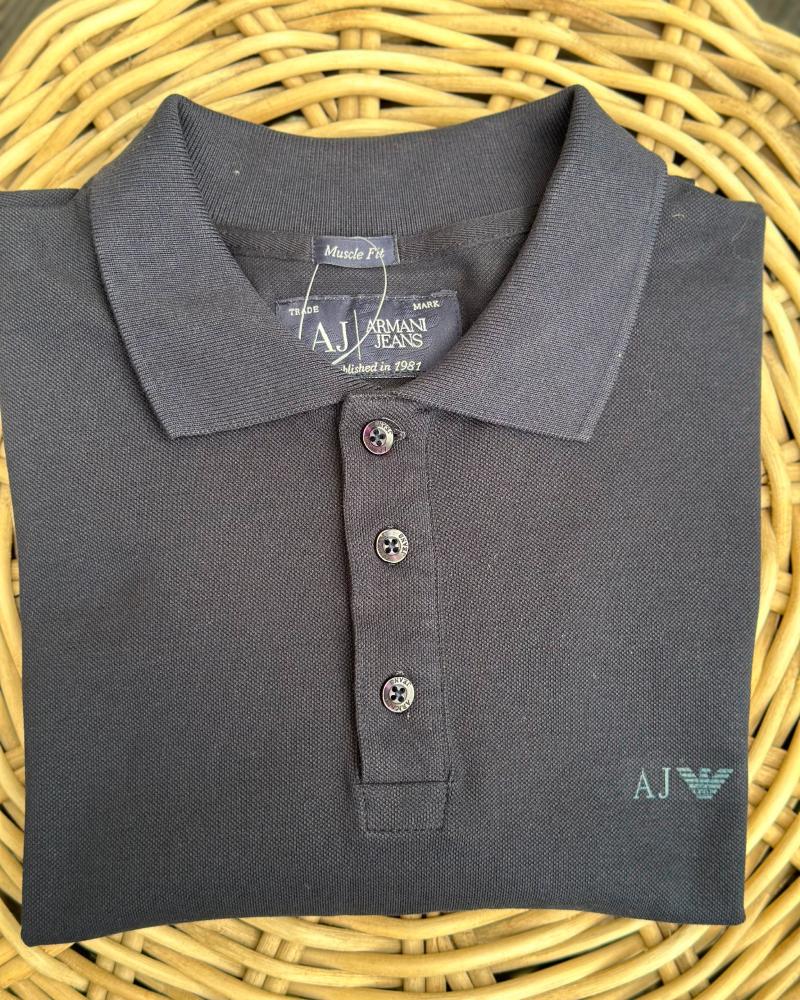 Polo shirt men's Armani Exchange black color