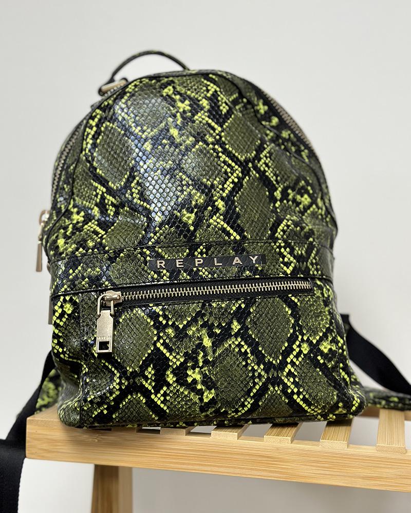Women's backpack Replay with a snake pattern