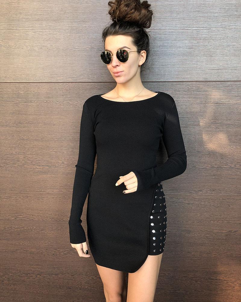 Women's dress Pinko black with applications