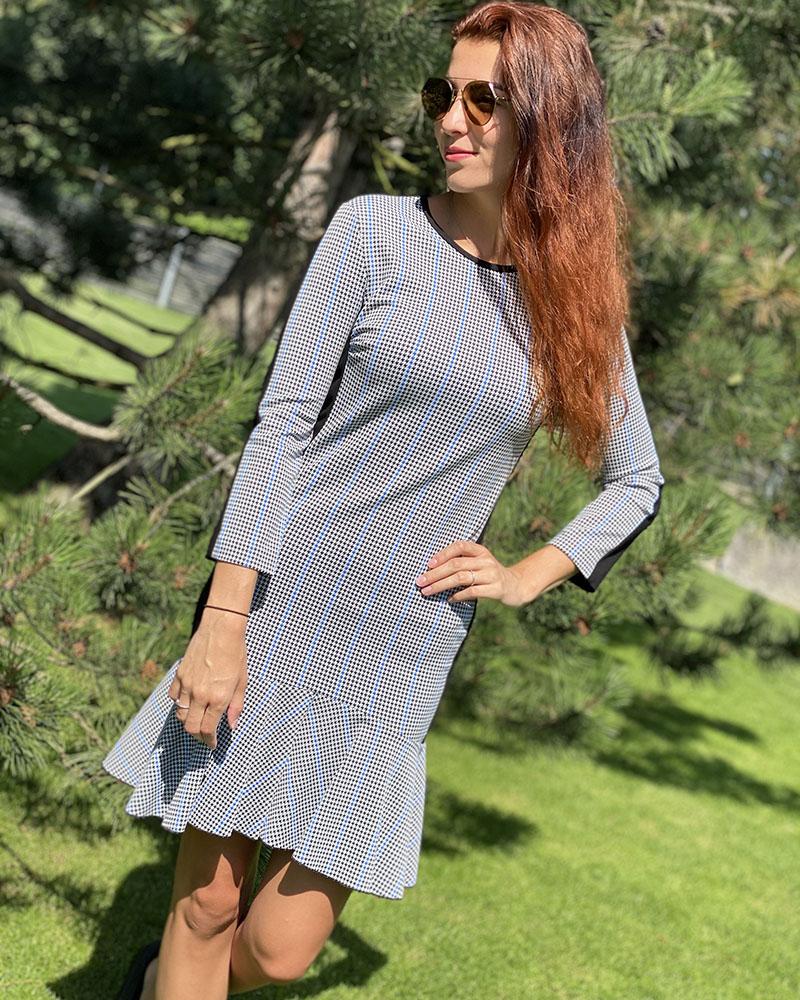 Women's Pinko checkered dress with frill