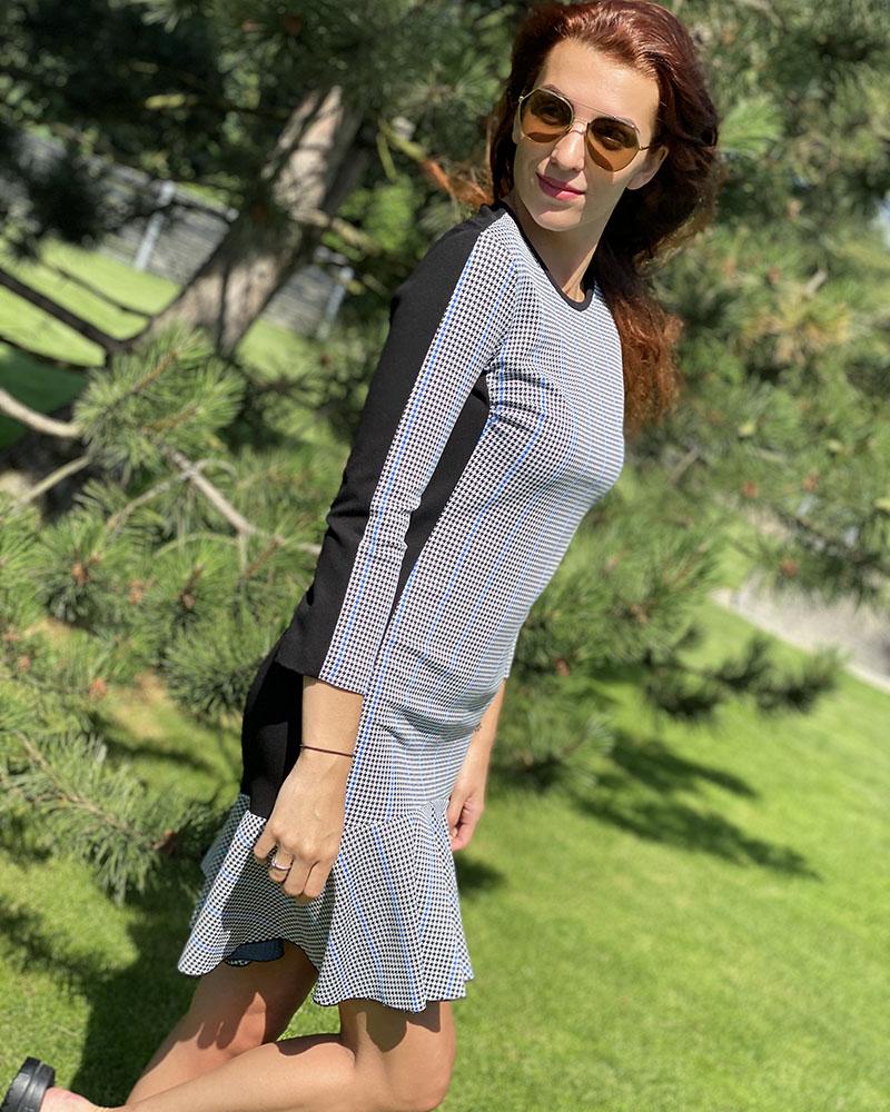 Women's Pinko checkered dress with frill