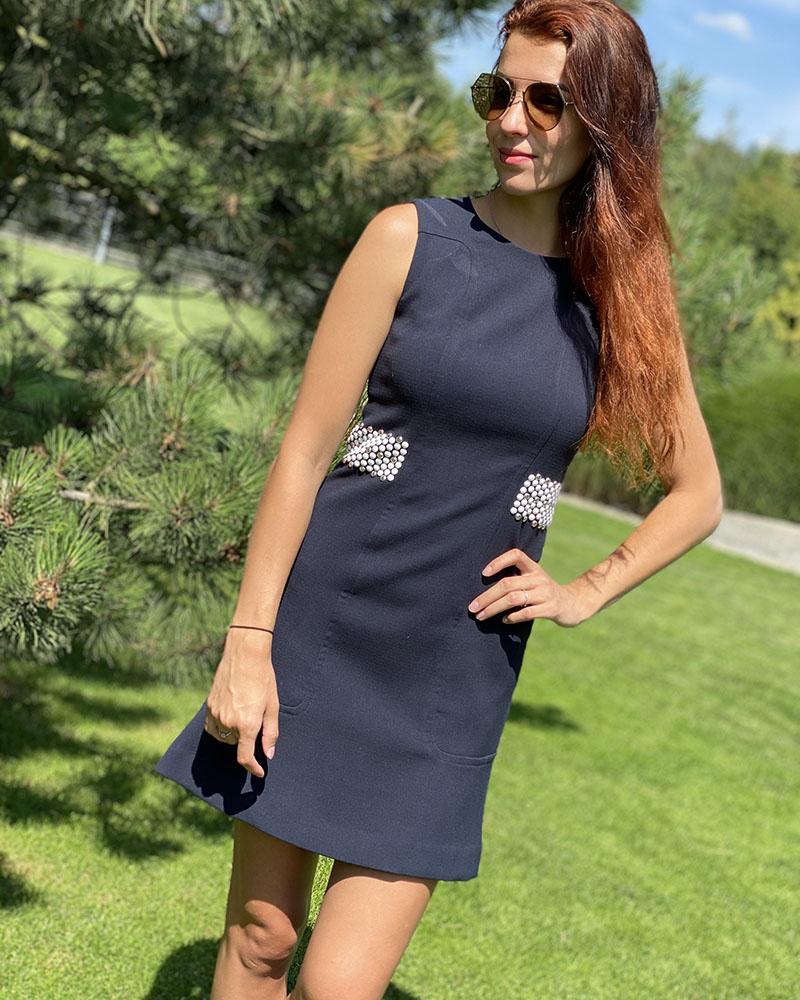 Women's dress Michael Kors dark blue with prints