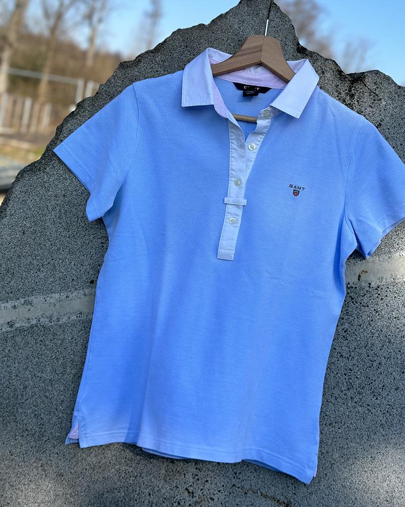 Women's polo shirt Gant light blue
