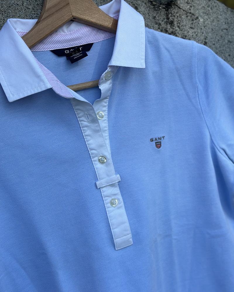 Women's polo shirt Gant light blue