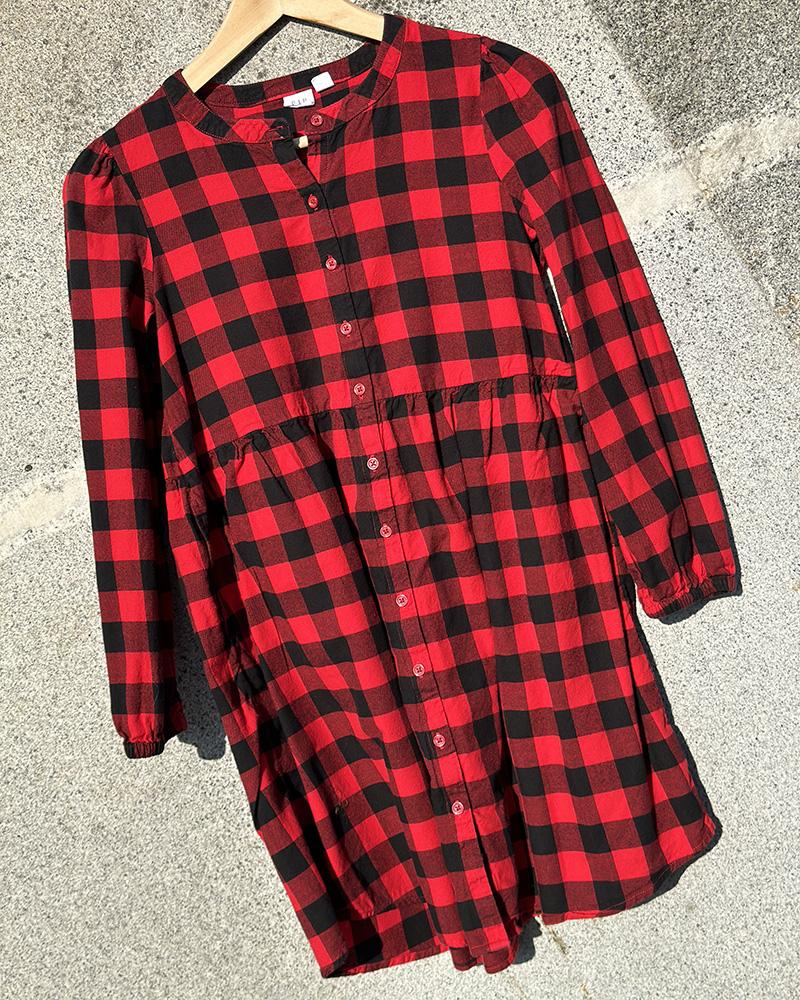 Children's dress Gap checked red