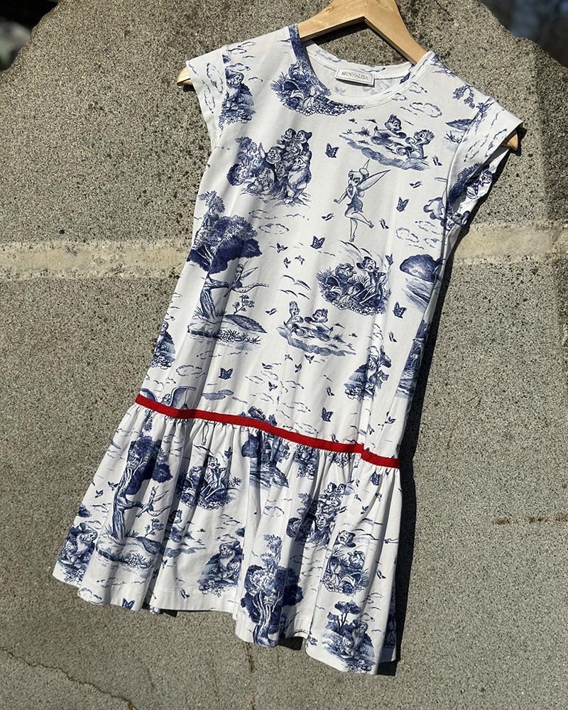 Monnalisa children's dress with fairy-tale characters