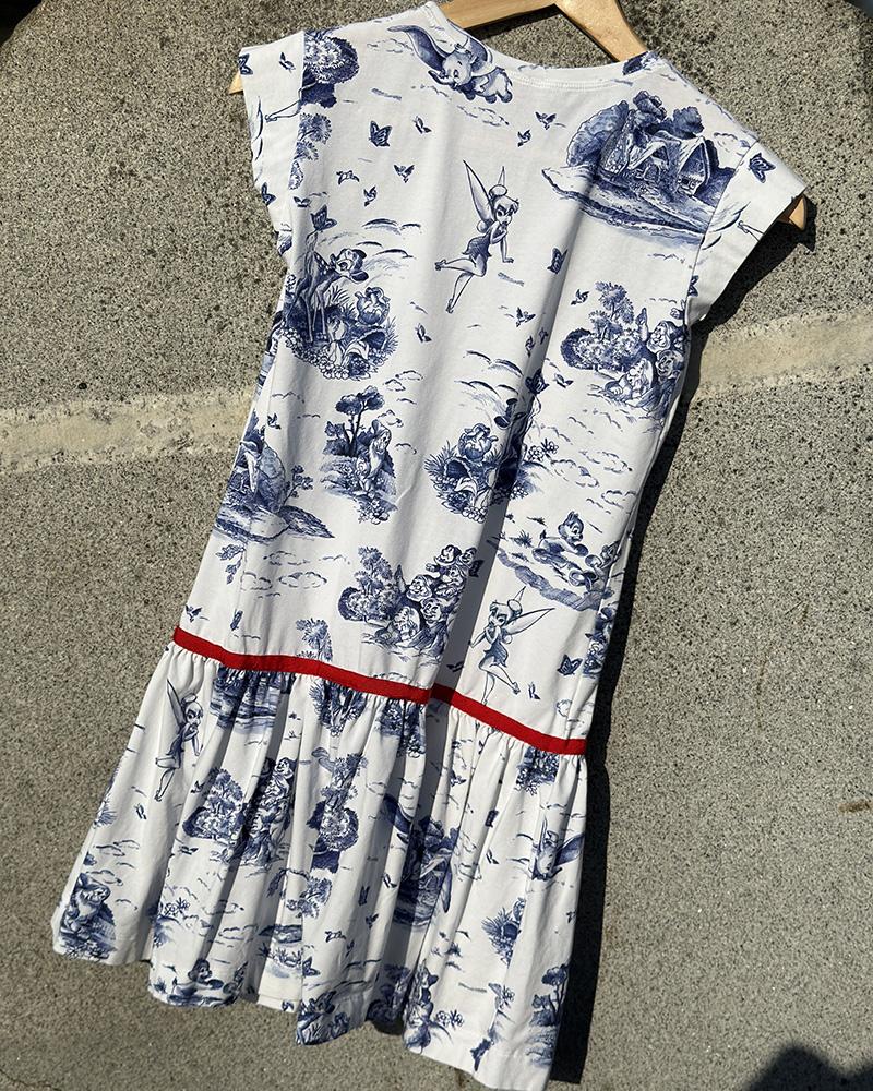 Monnalisa children's dress with fairy-tale characters
