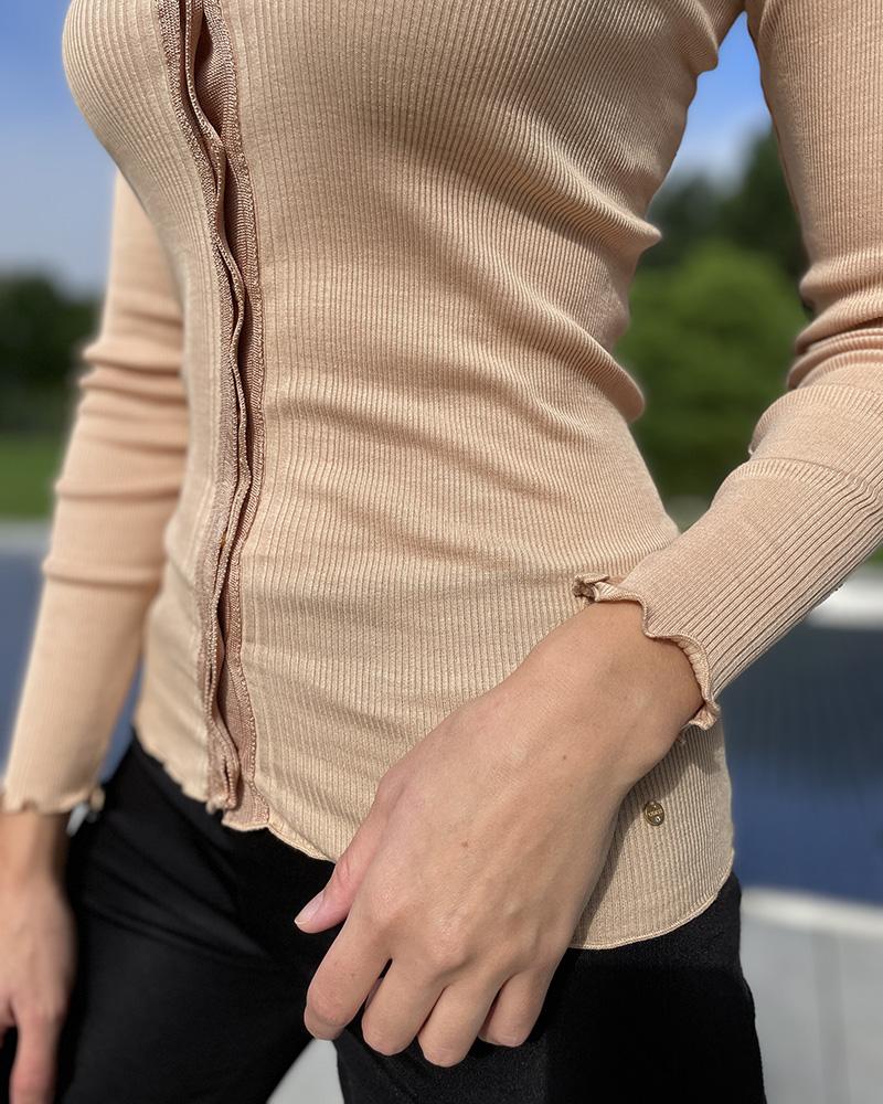 Ladies blouse Guess beige with gold thread