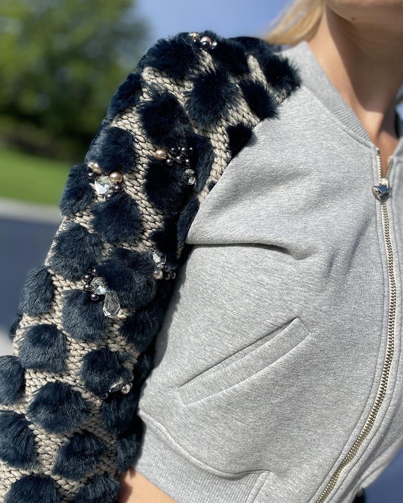 Mikina dámská Met kratší s kožíškem