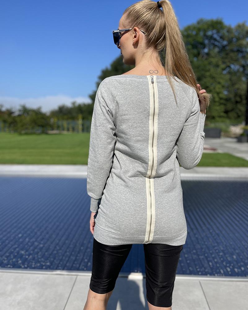 Women's sweatshirt Met gray with blue fur