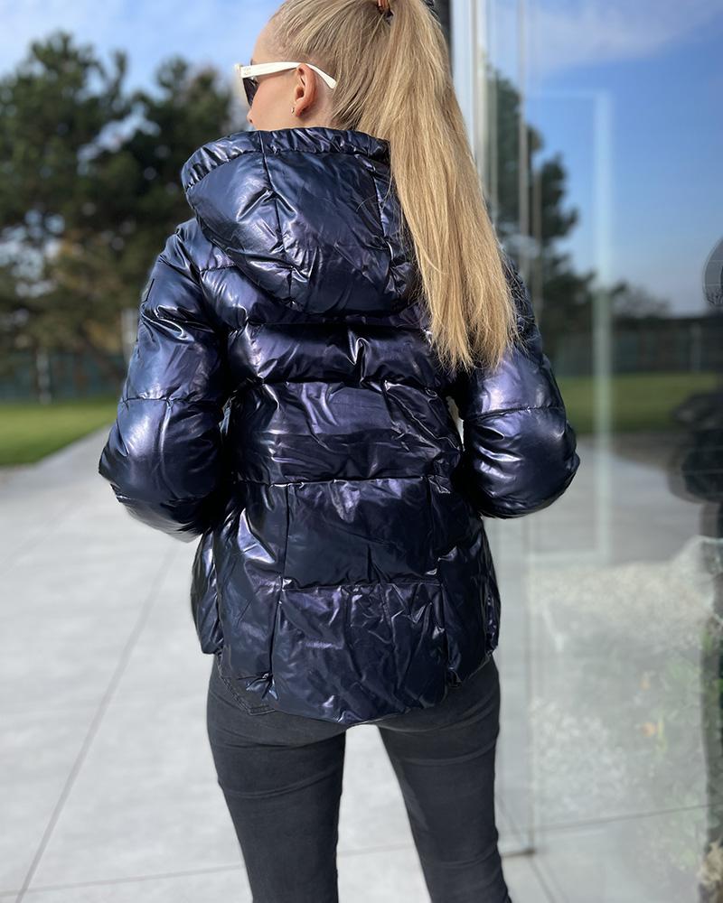 Women's jacket Pinko SALUKI metallic dark blue