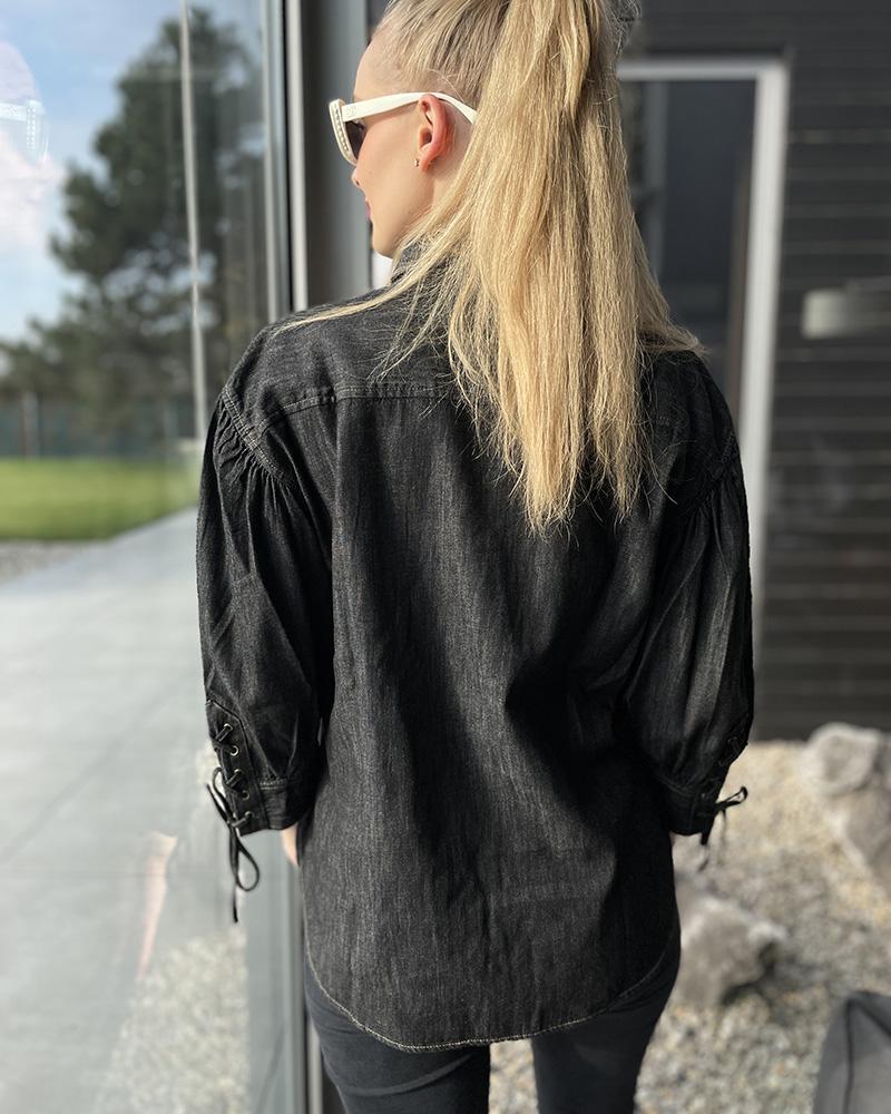 Women's shirt Ralph Lauren black-grey