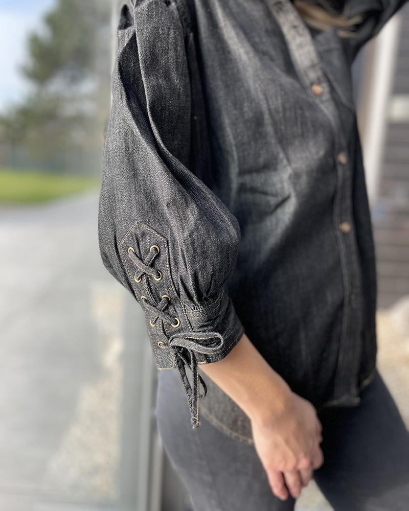 Women's shirt Ralph Lauren black-grey