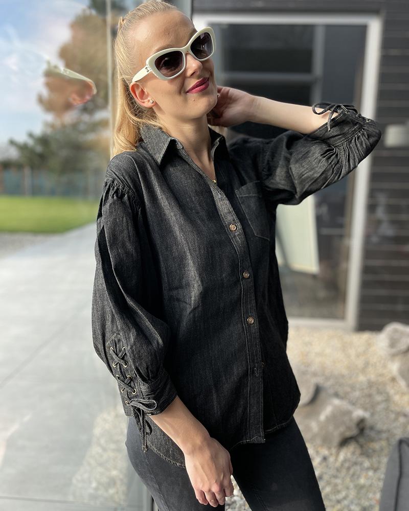 Women's shirt Ralph Lauren black-grey