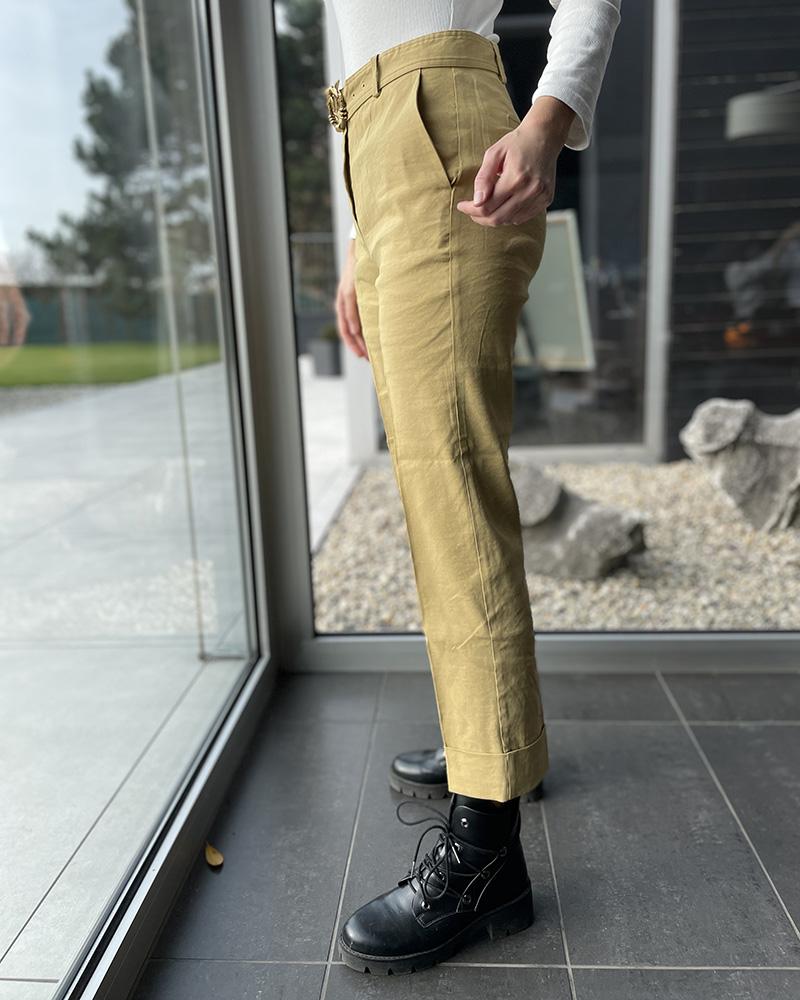 Pinko women's beige linen pants