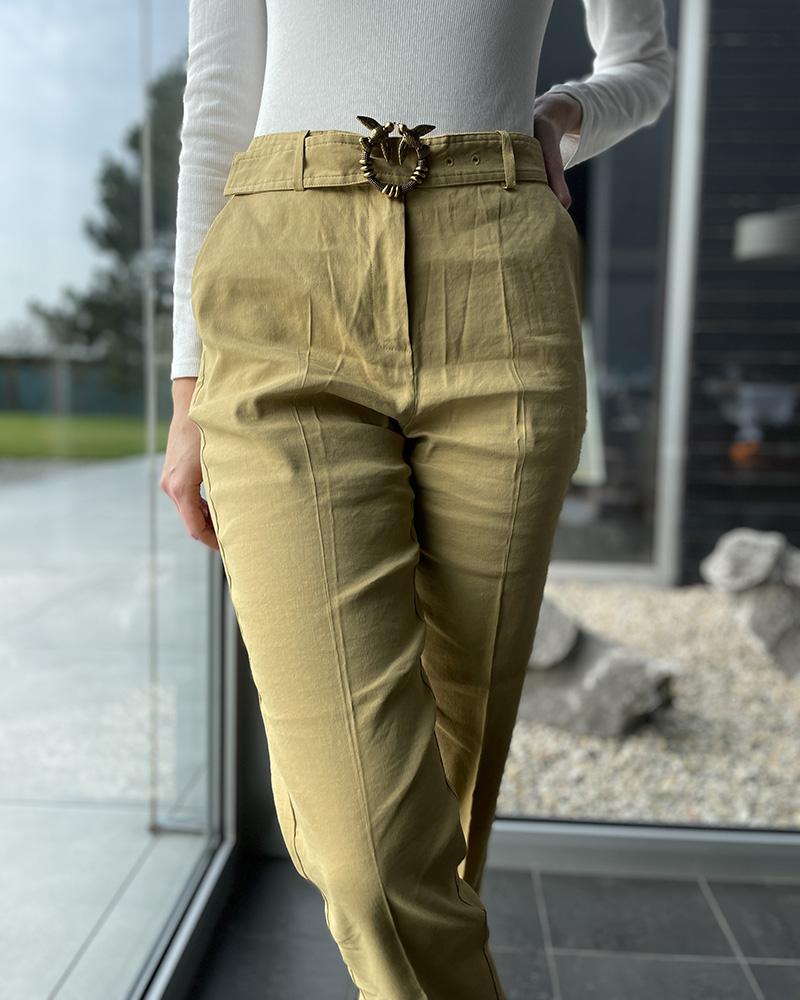 Pinko women's beige linen pants