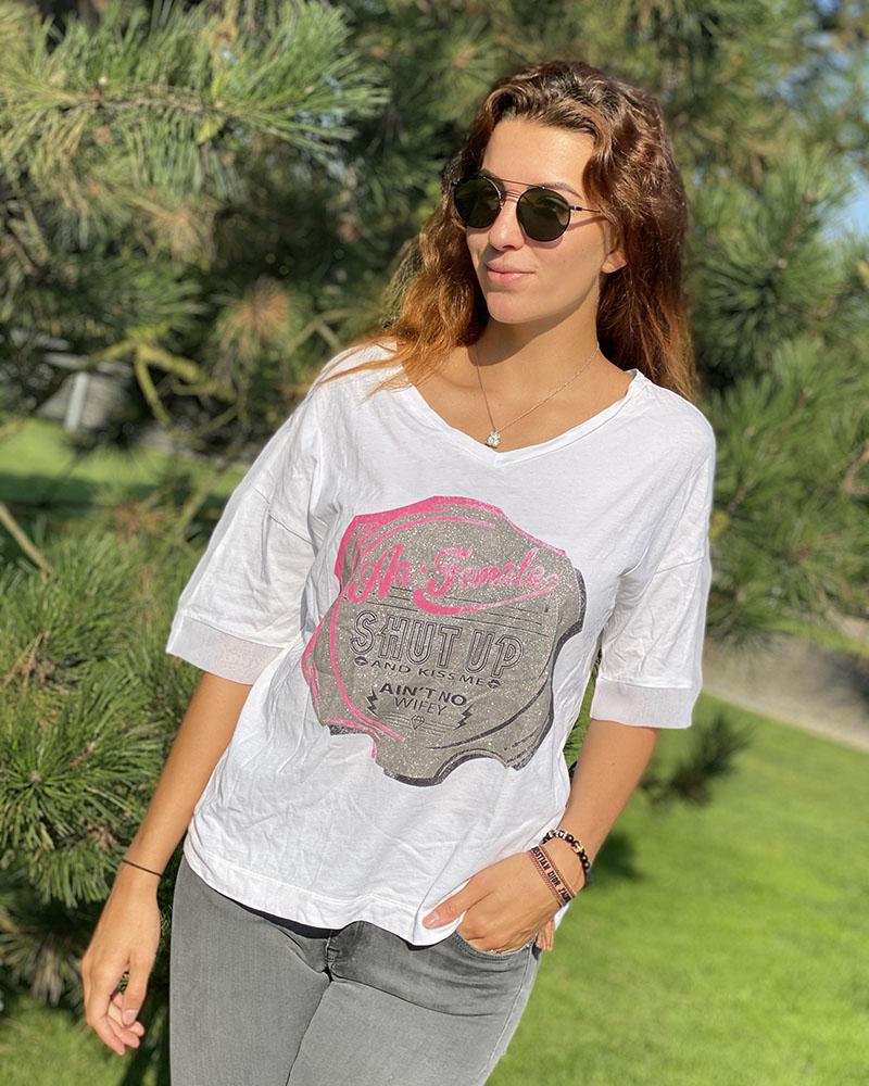 Women's t-shirt Met white with print