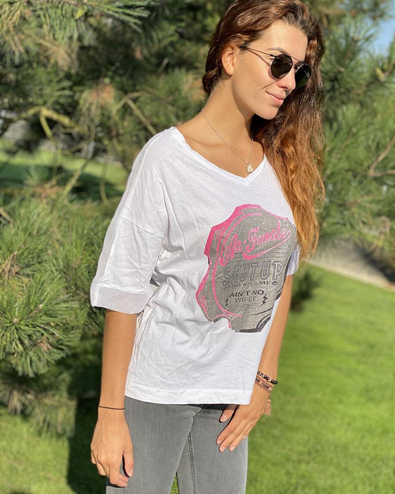 Women's t-shirt Met white with print