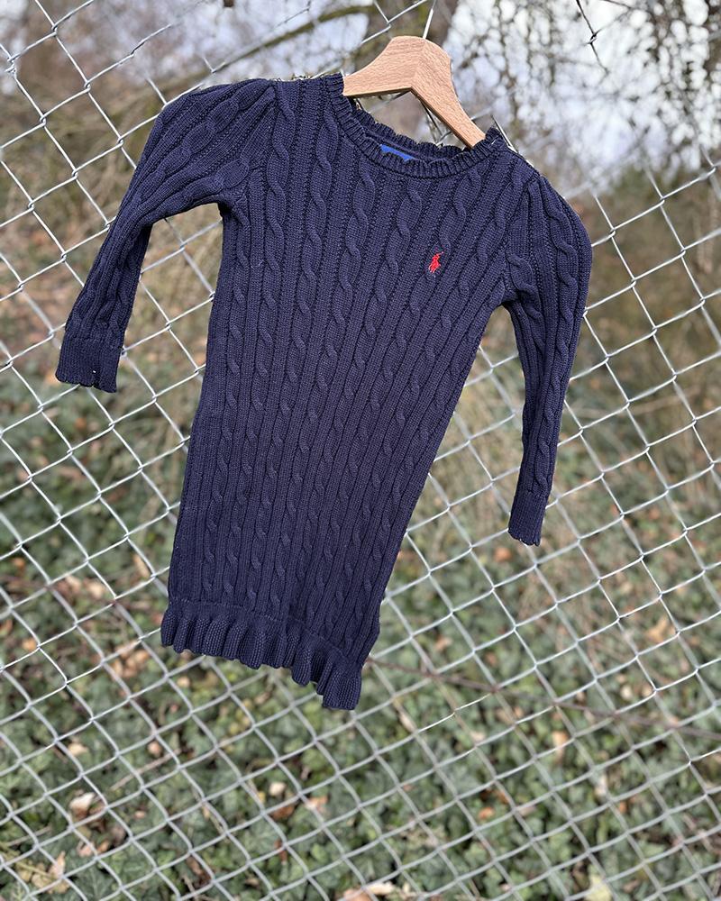 Šaty dětské Ralph Lauren modré svetrové