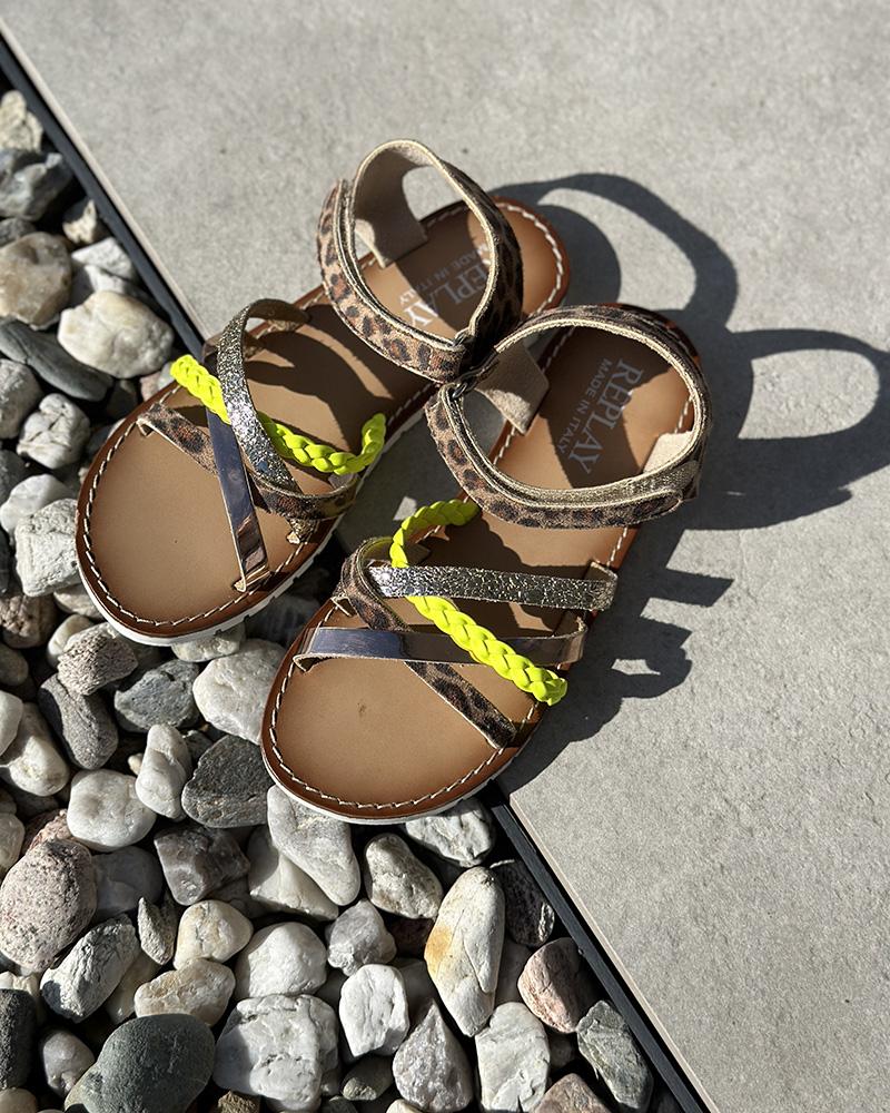 Children's sandals Replay beige cheetah
