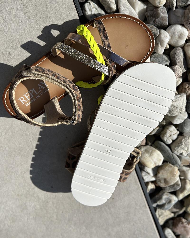 Children's sandals Replay beige cheetah